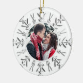 Winter Snowflake 1e kerstfeest Foto Keramisch Ornament (Links)