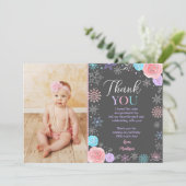 Winter Snowflake Anniversaire Merci Cartes (Debout devant)