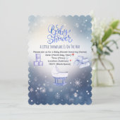 Winter Snowflake Baby Shower Invitation (Debout devant)