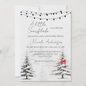 Winter Snowflake Baby Shower Invitation (Devant)