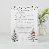Winter Snowflake Baby Shower Invitation (Debout devant)