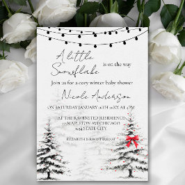 Winter Snowflake Baby Shower Invitation  Feestdagenkaart