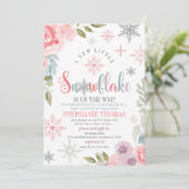 Winter Snowflake Baby shower per post Kaart (Staand voorkant)
