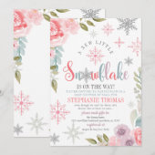 Winter Snowflake Baby shower per post Kaart (Voorkant / Achterkant)
