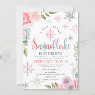 Winter Snowflake Baby shower per post Kaart