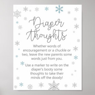 Winter Snowflake Baby shower Sign Poster