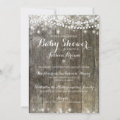 Winter Snowflake Baby shower Uitnodiging - Rustiek (Voorkant)
