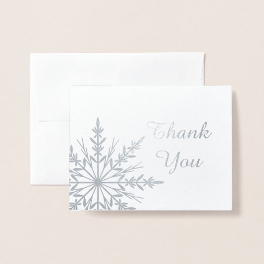 Winter Snowflake Bedankt Opmerking Folie Kaarten (Voorkant met envelop)