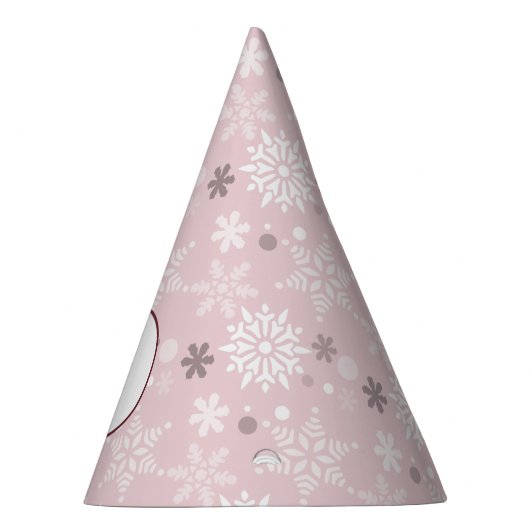 Winter Snowflake Bleek Roze 6e verjaardag Feesthoedjes (Rechts)