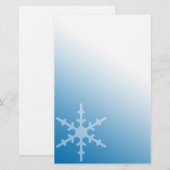 Winter Snowflake Blue Gradient Briefpapier (Voorkant / Achterkant)
