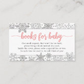 Winter Snowflake Book Request Baby shower Informatiekaartje (Voorkant)