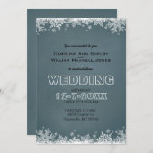 Winter Snowflake Chalkboard Weddenschap Kaart (Voorkant / Achterkant)