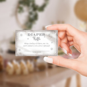 Winter Snowflake Diaper Raffle Kaart
