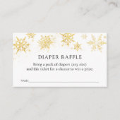 Winter Snowflake Diaper Raffle Ticket Enclosure Ca Informatiekaartje (Voorkant)