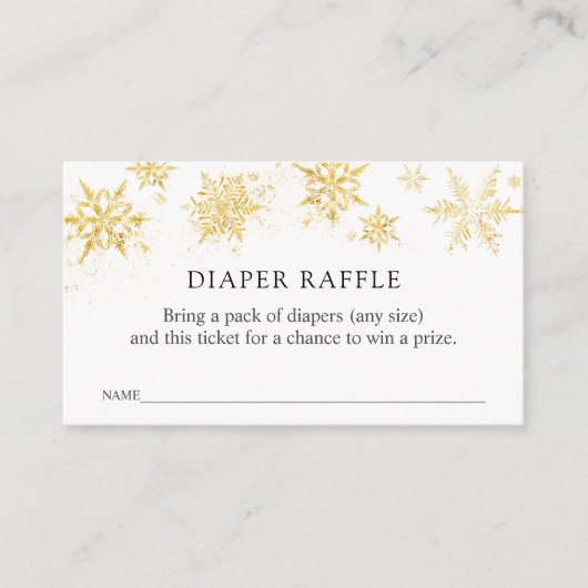 Winter Snowflake Diaper Raffle Ticket Enclosure Ca Informatiekaartje (Voorkant)