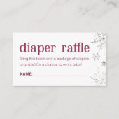 Winter Snowflake Diaper Raffle Ticket Enclosure Informatiekaartje (Voorkant)