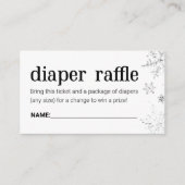 Winter Snowflake Diaper Raffle Ticket Enclosure Informatiekaartje (Voorkant)