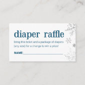 Winter Snowflake Diaper Raffle Ticket Enclosure Informatiekaartje (Voorkant)