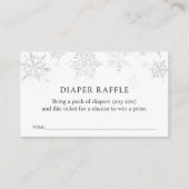 Winter Snowflake Diaper Raffle Ticket Informatiekaartje (Voorkant)
