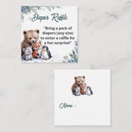 Winter Snowflake Diaper Raffle Ticket Insert Informatiekaartje