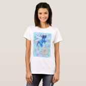 Winter Snowflake Fairy Cat Snow Art Shirt (Voorkant volledig)