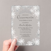Winter Snowflake Fosted Quinceanera Acryl Uitnodigingen (Insitu (Draagbaar))