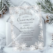 Winter Snowflake Fosted Quinceanera Acryl Uitnodigingen