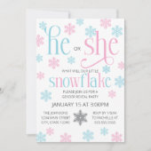 Winter Snowflake Gender Reveal Invitation (Devant)