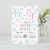Winter Snowflake Gender Reveal Invitation (Debout devant)