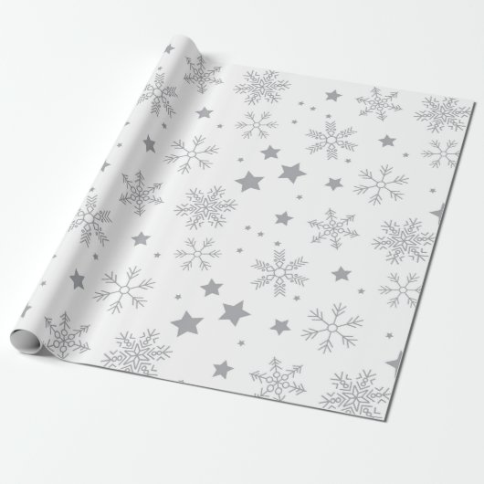 Winter Snowflake Gift Wrapping Paper Cadeaupapier (Uitgerold)