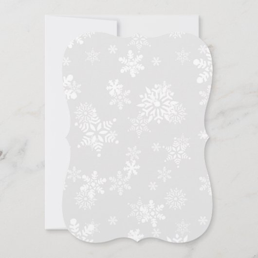 Winter Snowflake Glitter Gender onthulling Kaart (Achterkant)