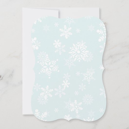 Winter Snowflake Glitter Twins Baby shower Kaart (Achterkant)