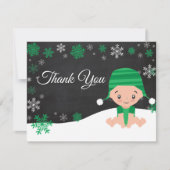 Winter Snowflake Green Dank u wel Bedankkaart (Voorkant)