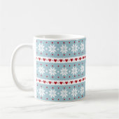 Winter Snowflake Hearts Designer Coffee Mok (Links)