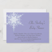 Winter Snowflake Lila Baby shower Kaart (Voorkant)