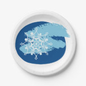 Winter Snowflake Papieren Bordje (Voorkant)