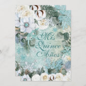 Winter Snowflake Party Invitation Kaart (Voorkant / Achterkant)