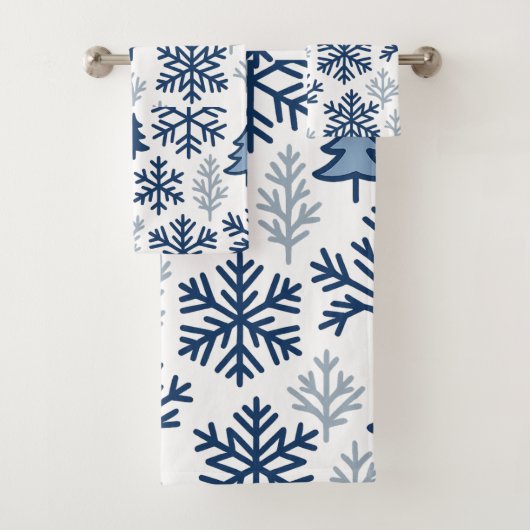 Winter Snowflake Pattern Design Bad Handdoek (Insitu)