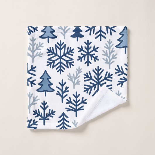 Winter Snowflake Pattern Design Bad Handdoek (Wasdoekje)