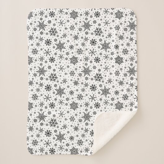 Winter Snowflake Pattern Sherpa Deken (Voorkant)