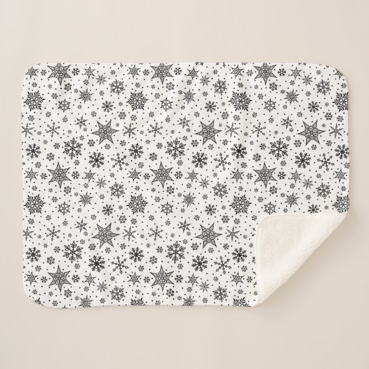 Winter Snowflake Pattern Sherpa Deken (Voorkant (horizontaal))