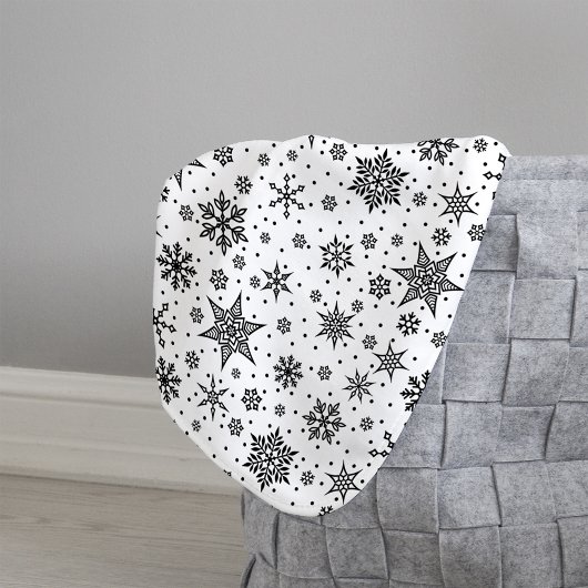 Winter Snowflake Pattern Sherpa Deken