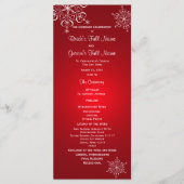 Winter Snowflake Red Wedding Programma (Voorkant)