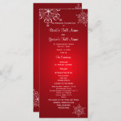 Winter Snowflake Red Wedding Programma (Voorkant / Achterkant)