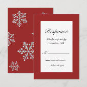Winter Snowflake RSVP Kaartje (Voorkant / Achterkant)