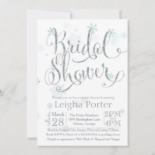 Winter Snowflake Silver Glitter Vrijgezellenfeest Kaart