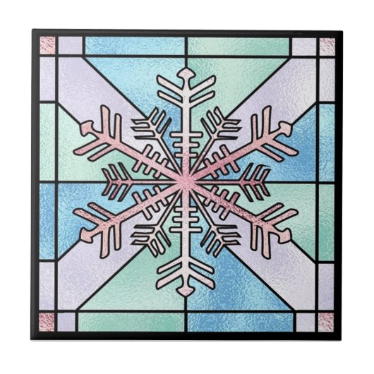 Winter Snowflake Tile Trivet Tegeltje (Voorkant)