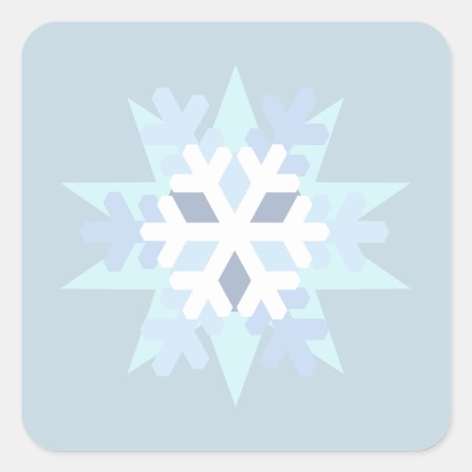 Winter Snowflake Vierkante Sticker (Voorkant)