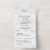 Winter Snowflake Wedding All In One Uitnodiging (Binnen)