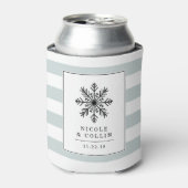 Winter Snowflake Wedding Favor Blikjeskoeler (Blikje Voorkant)